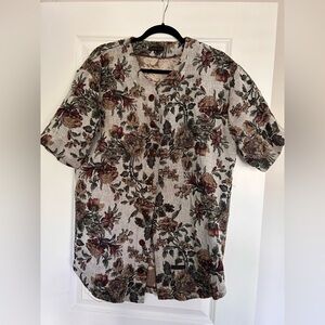 Floral button up short sleeve